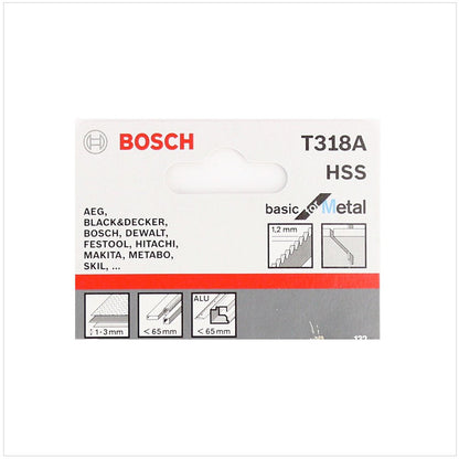 Bosch T 318 A Stichsägeblätter Basic for Metal 5 Stk. 132 mm ( 2608631319 ) - Toolbrothers