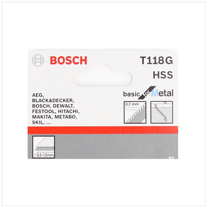 Bosch T 118 G Stichsägeblätter Basic for Metal 5 Stk. 92 mm ( 2608631012 ) - Toolbrothers