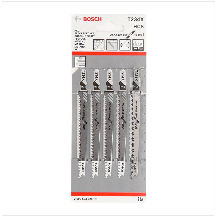 Bosch T 234 X Stichsägeblätter Progressor for Wood 5 Stk. 117 mm ( 2608633528 ) - Toolbrothers