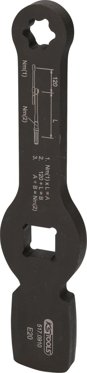 KS TOOLS 3/4" Schlag-Torx-E-Schlüssel mit 2 Schlagflächen, E20 ( 517.0910 ) - Toolbrothers