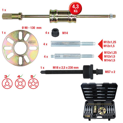 KS TOOLS Universal-Radnaben- und Gelenkwellen-Abzieher-Satz, 30-tlg ( 700.1530 ) - Toolbrothers