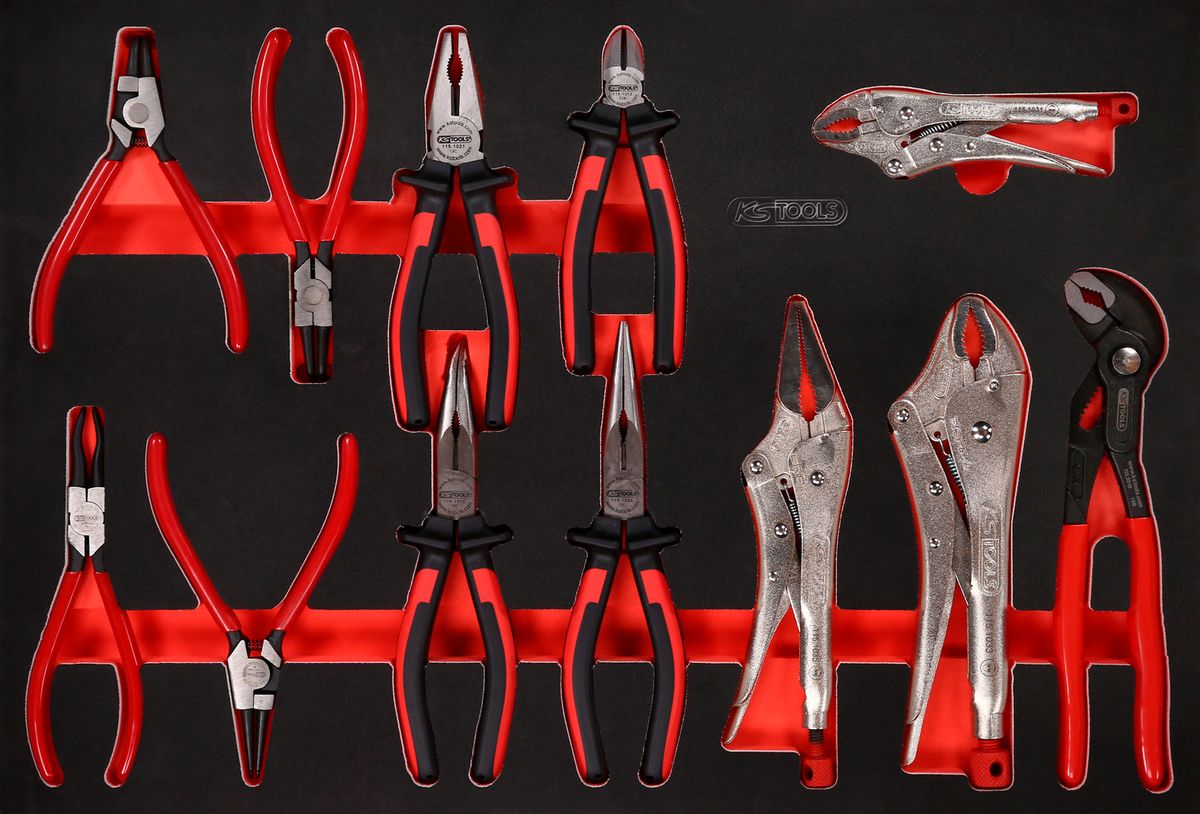 KS TOOLS Zangen-Satz in Schaumstoffeinlage, 12-tlg ( 811.0012 ) - Toolbrothers