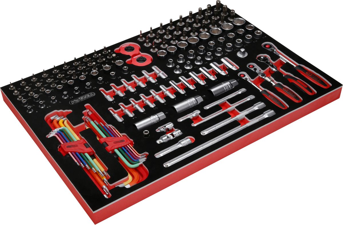 KS TOOLS 1/4'' + 3/8'' Steckschlüssel-Satz in Schaumstoffeinlage, 156-tlg ( 811.0156 ) - Toolbrothers