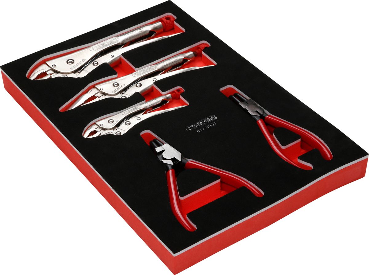 KS TOOLS Zangen-Satz in Schaumstoffeinlage, 7-tlg ( 812.0007 ) - Toolbrothers