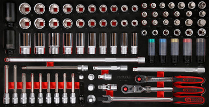 KS TOOLS 1/2'' Steckschlüssel-Satz in Schaumstoffeinlage, 85-tlg ( 813.0085 )