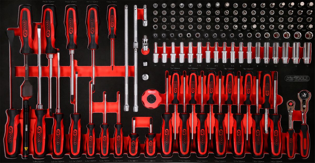 KS TOOLS 1/4'' Steckschlüssel- / und Schraubendreher-Satz in Schaumstoffeinlage, 146-tlg ( 813.0146 ) - Toolbrothers