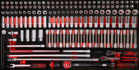 KS TOOLS 3/8'' Steckschlüssel-Satz in Schaumstoffeinlage, 165-tlg ( 813.0165 )