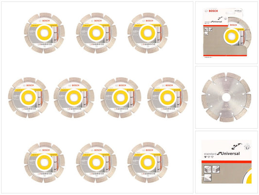Bosch Standard Universal Turbo Diamant Trennscheibe 125 mm 10 Stk. ( 10x 2608602394 ) Beton Aufnahme 22,23 mm - Toolbrothers