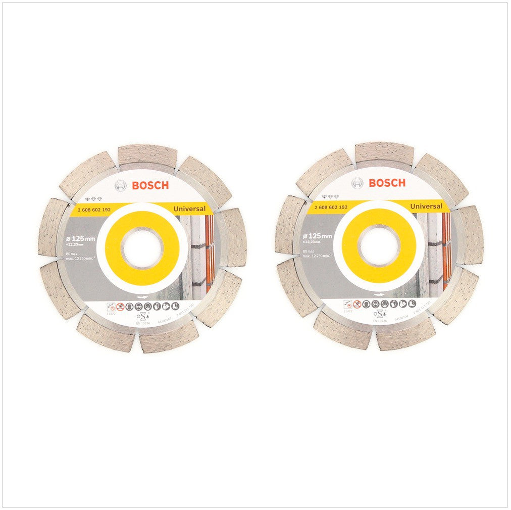 Bosch Diamant Trennscheibe 2 er Set 125 x 22,23 mm Standard for Universal ( 2608602192 ) - Toolbrothers