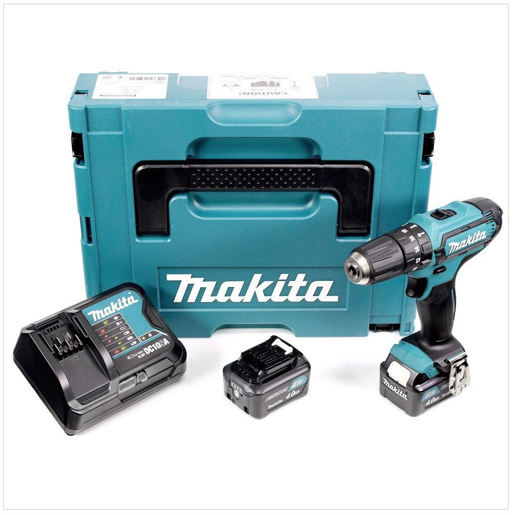 Makita HP 331 DSMJ 10,8 V Akku Schlagbohrschrauber mit 2x BL1040B 4 Ah Akku, DC10SA Ladegerät im Makpac 1 - Toolbrothers