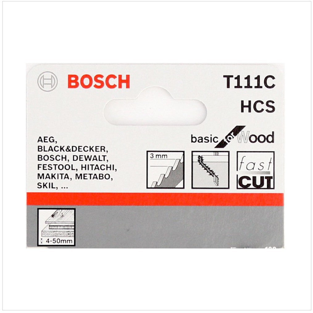 Bosch T 111 C Stichsägeblätter Basic for Wood 25 Stk. 100 mm ( 2608630033 ) - Toolbrothers