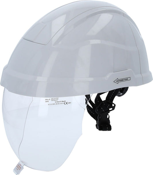 Casque de sécurité de travail KS TOOLS avec protection faciale, blanc (117.0118)