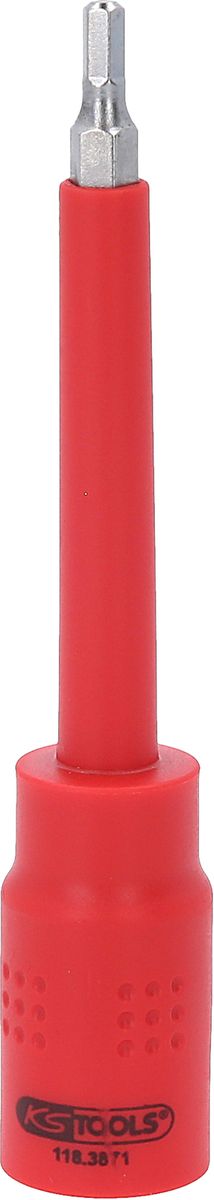 KS TOOLS 3/8" Isolierte Bit-Stecknuss Innensechskant, 4mm, 122mm lang ( 118.3871 ) - Toolbrothers