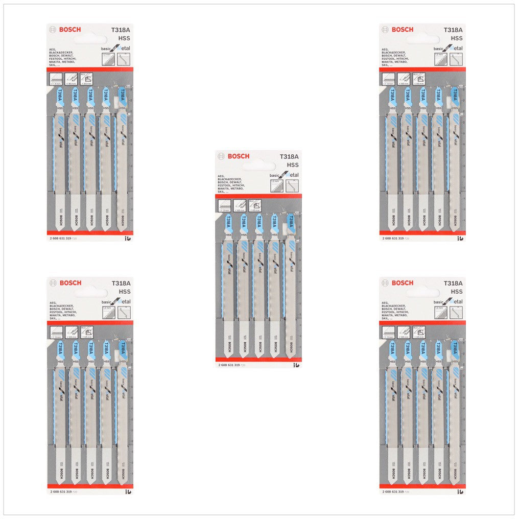 Bosch T 318 A Stichsägeblätter Basic for Metal 25 Stk. 132 mm ( 2608631319 ) - Toolbrothers