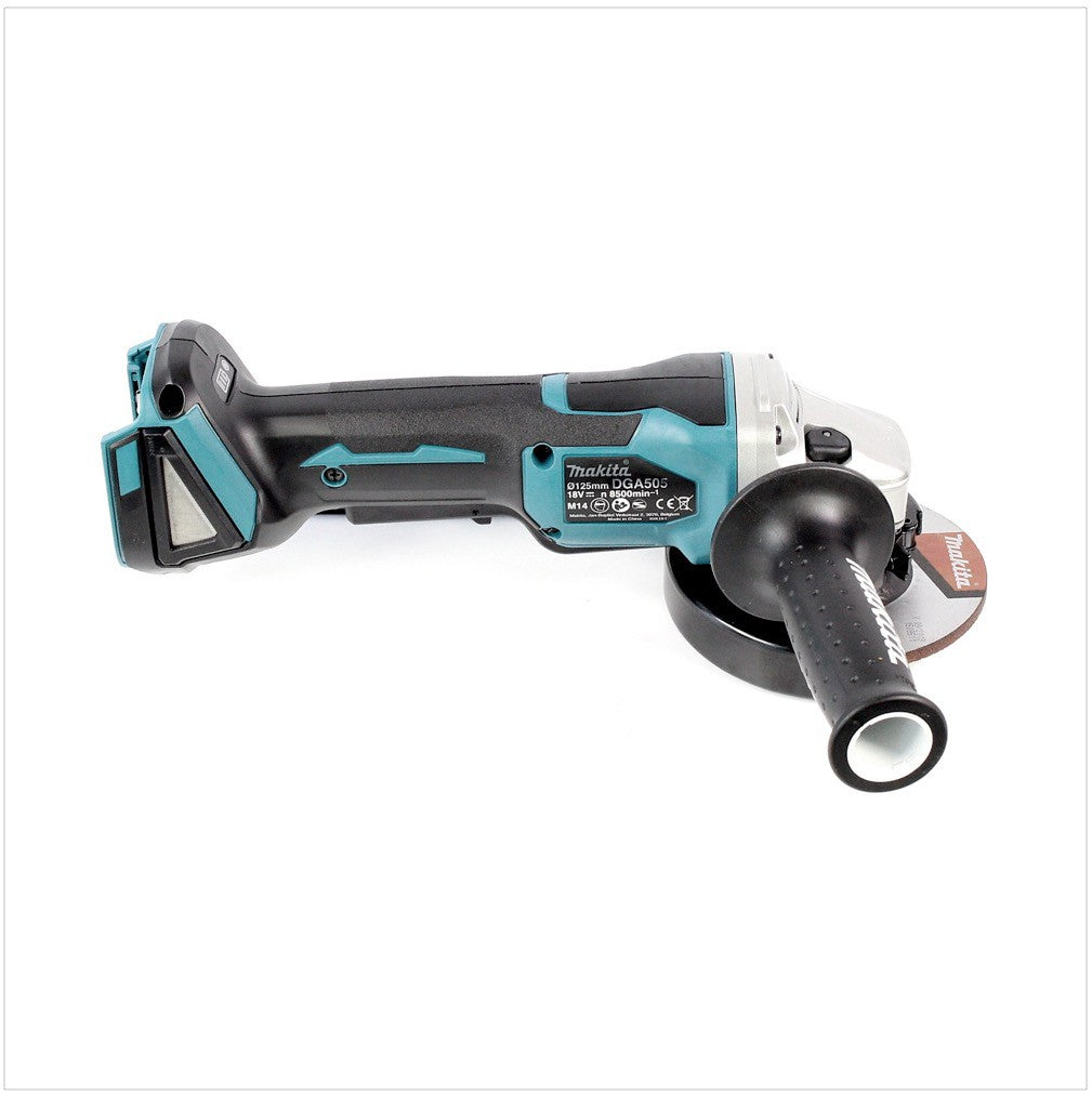 Makita DGA 505 T1 Akku Winkelschleifer 18 V 125mm Brushless + 1x Akku 5,0Ah - ohne Ladegerät - Toolbrothers