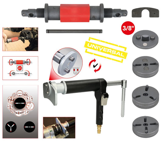 KS TOOLS Jeu d'outils universels de réinitialisation des pistons de frein, 8 pièces (150.2440)