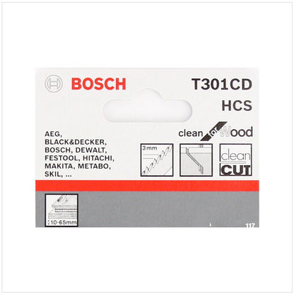 Bosch T 301 CD Stichsägeblätter Clean for Wood 25 Stk. 117 mm ( 2608637590 ) - Toolbrothers