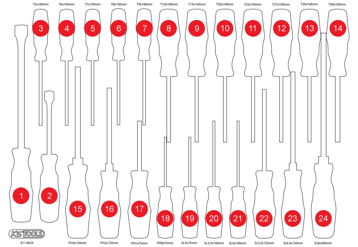 KS TOOLS Insert en mousse vide pour 811.0024 (811.0024-97)