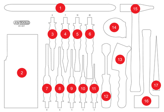 KS TOOLS Leere Schaumstoffeinlage zu 811.1017 ( 811.1017-97 )