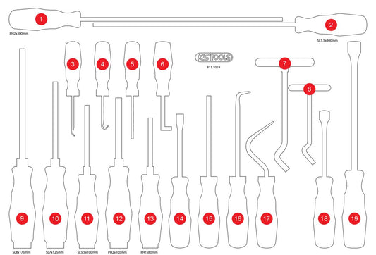 KS TOOLS Leere Schaumstoffeinlage zu 811.1019 ( 811.1019-97 ) - Toolbrothers