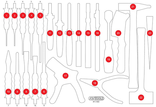 KS TOOLS Leere Schaumstoffeinlage zu 811.1023 ( 811.1023-97 ) - Toolbrothers