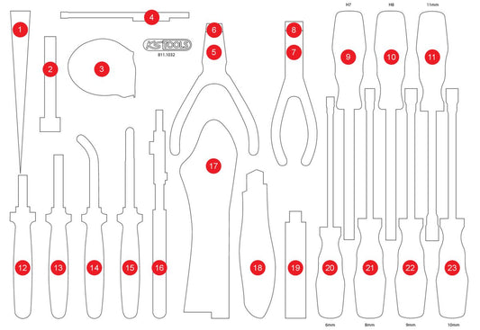 KS TOOLS Insert en mousse vide pour 811.1032 (811.1032-97)