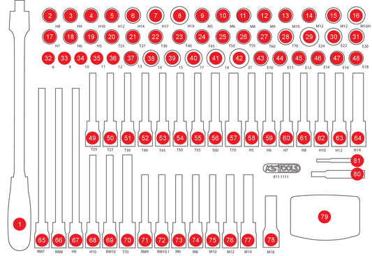 KS TOOLS Insert en mousse vide pour 811.1111 (811.1111-97)