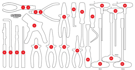 KS TOOLS Leere Schaumstoffeinlage zu 813.0024 ( 813.0024-97 ) - Toolbrothers