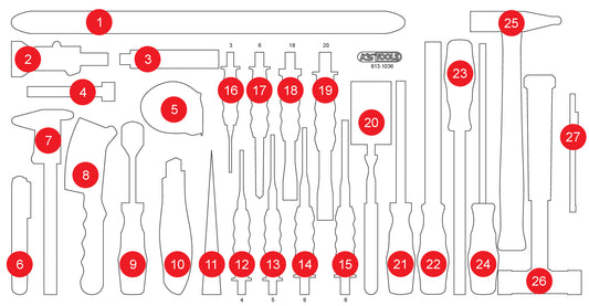 KS TOOLS Leere Schaumstoffeinlage zu 813.1036 ( 813.1036-97 )