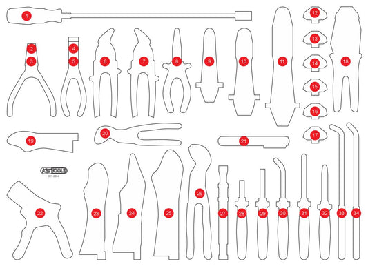 KS TOOLS Leere Schaumstoffeinlage zu 821.0034 ( 821.0034-97 )