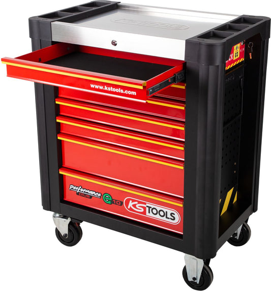 Chariot d'atelier KS TOOLS PERFORMANCEplus e10 NOIR/ROUGE avec 7 tiroirs (873.0007)