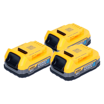 DeWalt Akku Set DCBP 034 E3 3x Powerstack Akku 18 V 1,7 Ah / 1700 mAh XR Li-Ion - mit Ladestandanzeige - Toolbrothers