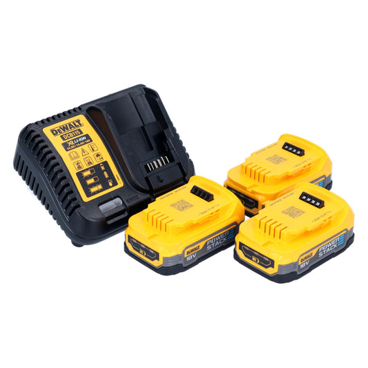 DeWalt Akku Starter Set 18 V DCB 115 E3 3x Powerstack Akku 1,7 Ah + DCB 115 XR Ladegerät - Toolbrothers