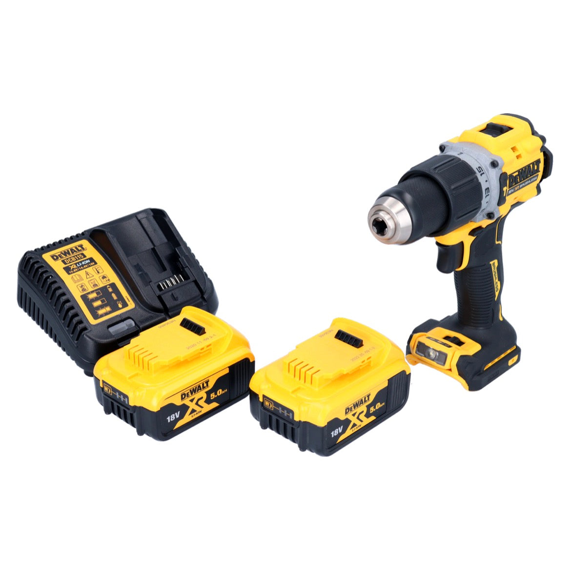 DeWalt DCD 805 P2 Akku Schlagbohrschrauber 18 V 90 Nm Brushless + 2x Akku 5,0 Ah + Ladegerät - Toolbrothers