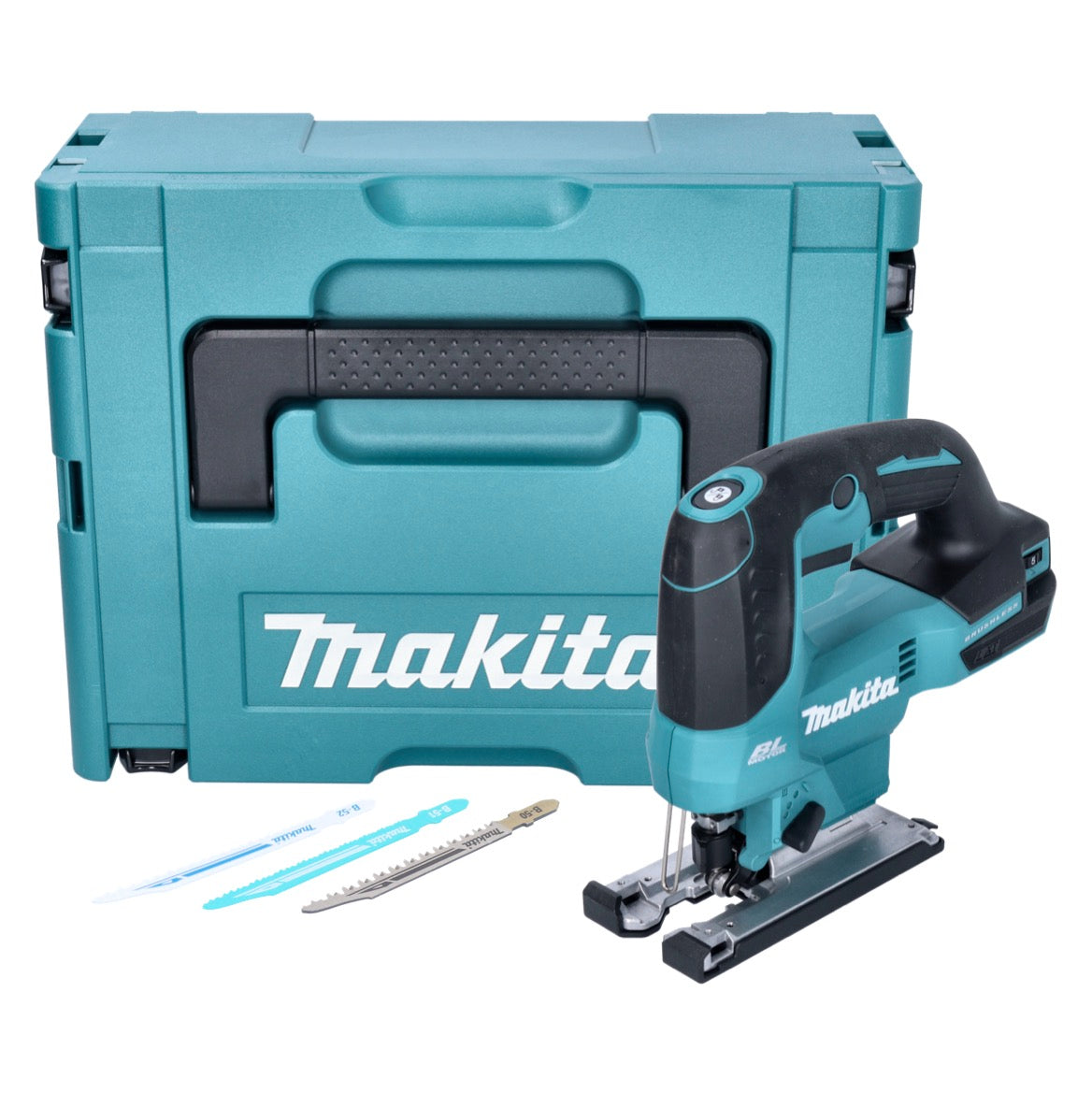 Makita DJV 184 ZJ Akku Pendelhub Stichsäge 18 V Brushless + 3 tlg. Stichsägeblatt Set + Makpac - ohne Akku, ohne Ladegerät - Toolbrothers