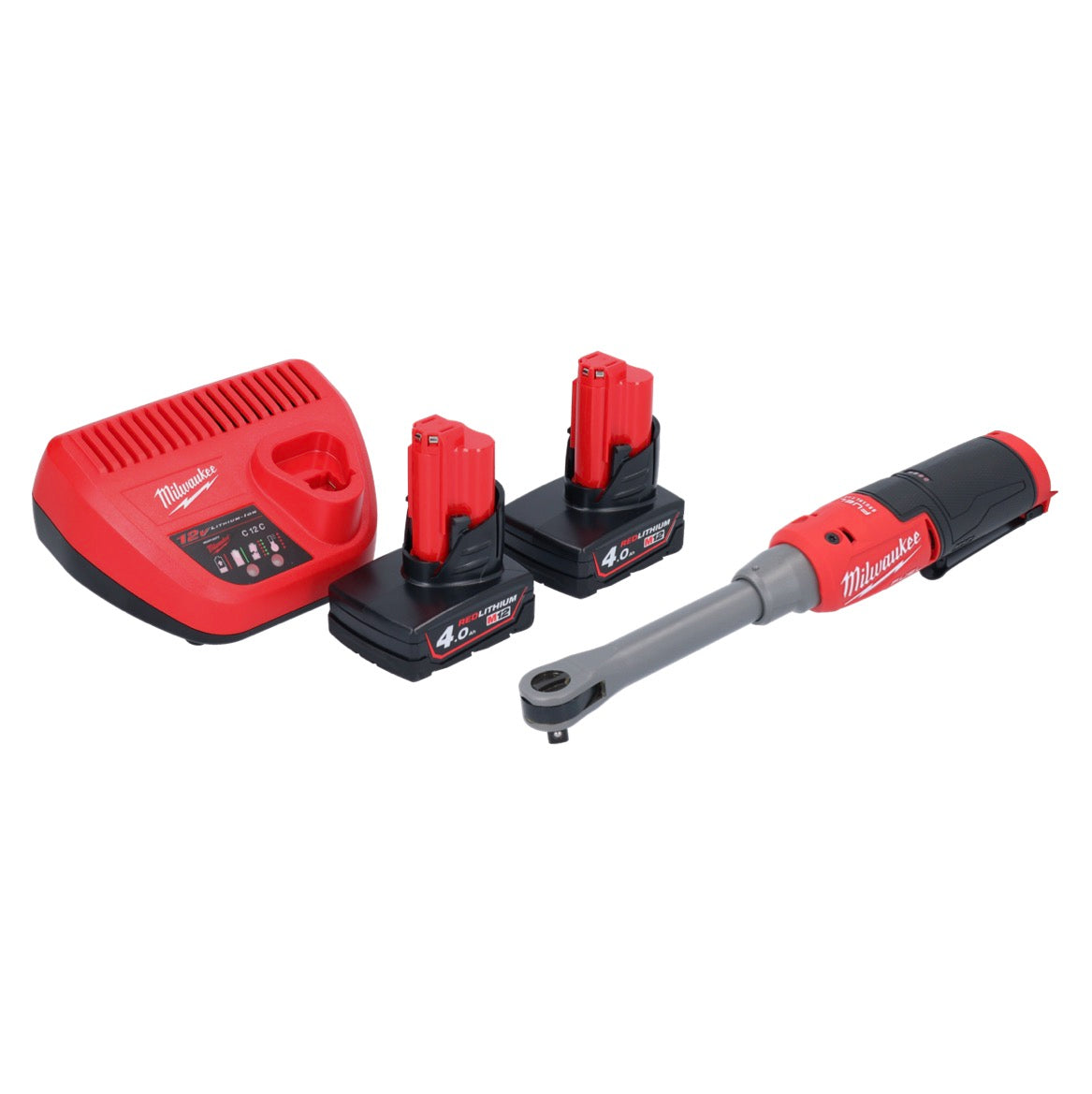 Milwaukee M12 FHIR38LR-402 cliquet à batterie rapide long 12 V 47 Nm 3/8" + 2x batterie 4,0 Ah + chargeur