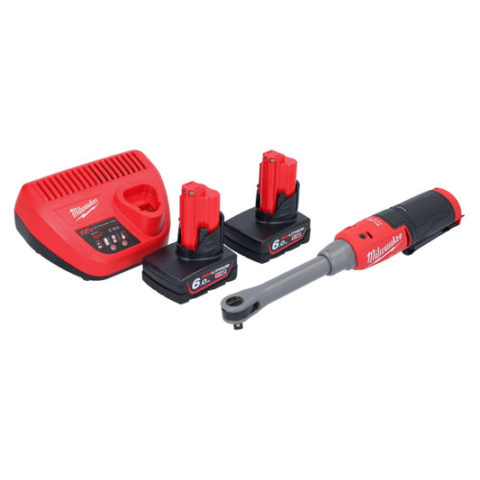 Milwaukee M12 FHIR38LR-602 Hochgeschwindigkeits Akku Ratsche Lang 12 V 47 Nm 3/8" + 2x Akku 6,0 Ah + Ladegerät