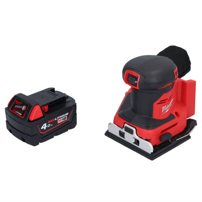 Milwaukee M18 BQSS-401 Akku Schwingschleifer 18 V 113 x 104 mm Brushless + 1x Akku 4,0 Ah - ohne Ladegerät