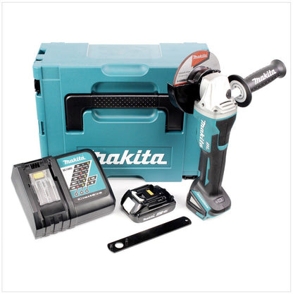 Makita DGA 505 RA1J Akku Winkelschleifer 18 V 125 mm Brushless + 1x Akku 2,0 Ah + Ladegerät + Makpac - Toolbrothers