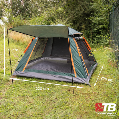 Toolbrothers Outdoor Camping Zelt für 2-4 Personen Kuppelzelt Hydraulikzelt Wasserdicht, 2000-3000 mm Wassersäule