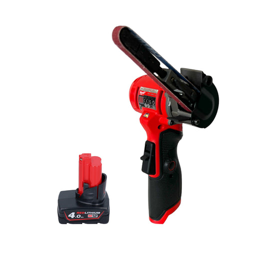 Lime à bande sur batterie Milwaukee M12 FBFL10-401 12 V 10 x 330 mm + 1x batterie 4,0 Ah - sans chargeur