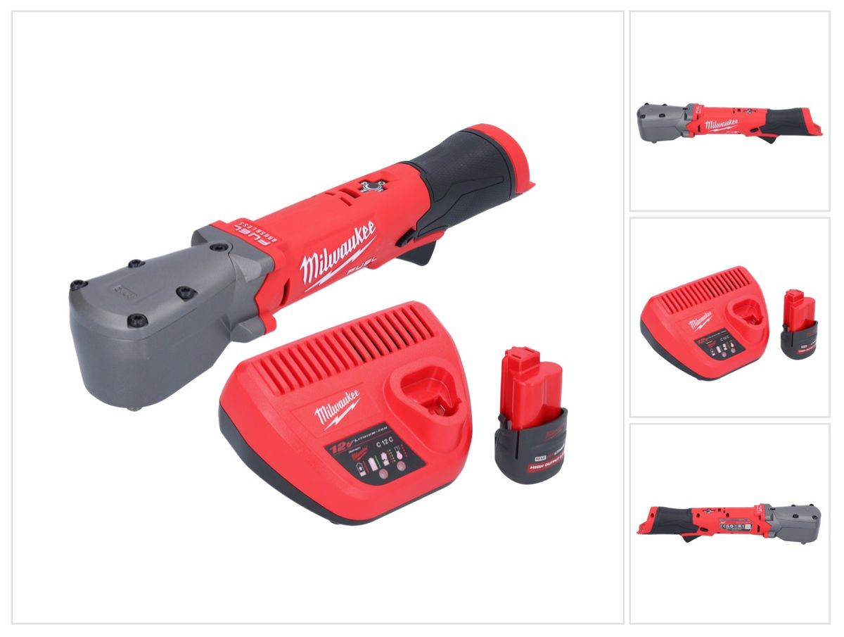 Clé à chocs angulaire sur batterie Milwaukee M12 FRAIWF38-251 12 V 3/4" 270 Nm sans balais + 1x batterie 2,5 Ah + chargeur