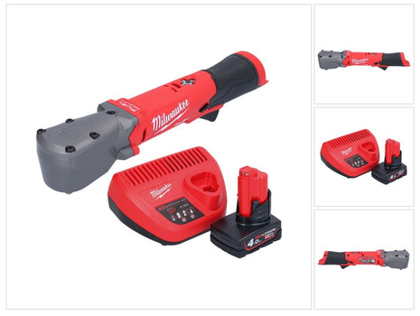 Clé à chocs angulaire sur batterie Milwaukee M12 FRAIWF38-401 12 V 3/4" 270 Nm sans balai + 1x batterie 4,0 Ah + chargeur