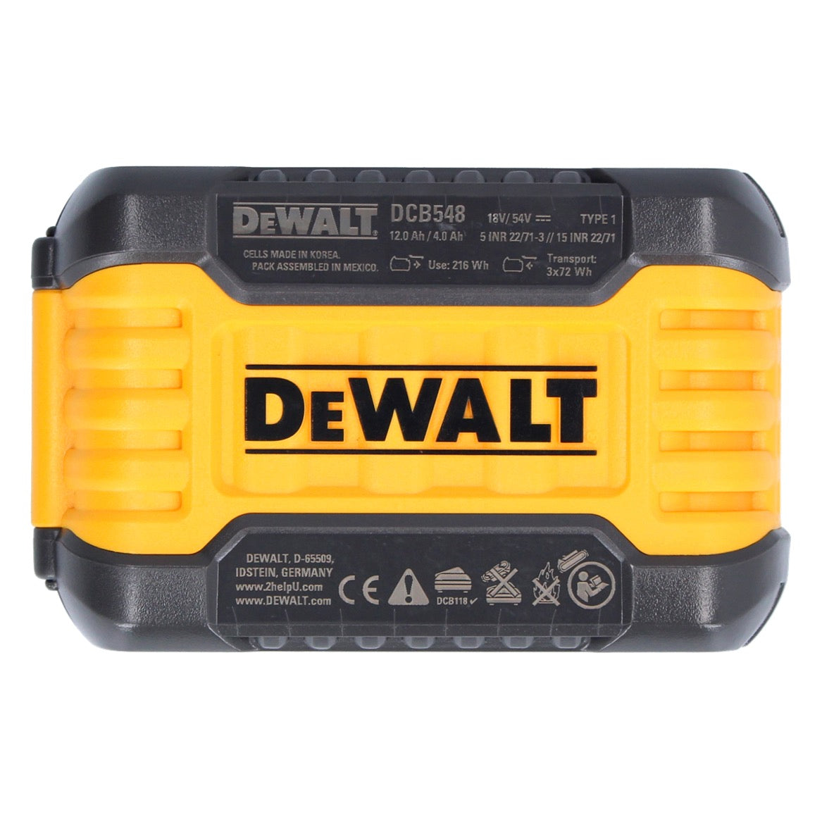 Batterie DeWalt DCB 548 18 V / 54 V max. 12 Ah / 12000 mAh Li-Ion XR FLEXVOLT - avec indicateur de niveau de charge