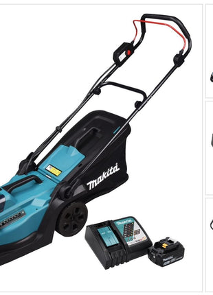 Makita DLM 330 RT Akku Rasenmäher 18 V 33 cm 30 l + 1x Akku 5,0 Ah + Ladegerät - Toolbrothers