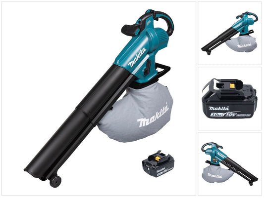 Souffleur et aspirateur à feuilles sur batterie Makita DUB 187 F 18 V sans balais + 1x batterie 3,0 Ah - sans chargeur