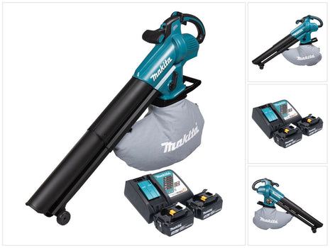 Souffleur et aspirateur à feuilles sur batterie Makita DUB 187 RF2 18 V sans balais + 2x batteries 3,0 Ah + chargeur