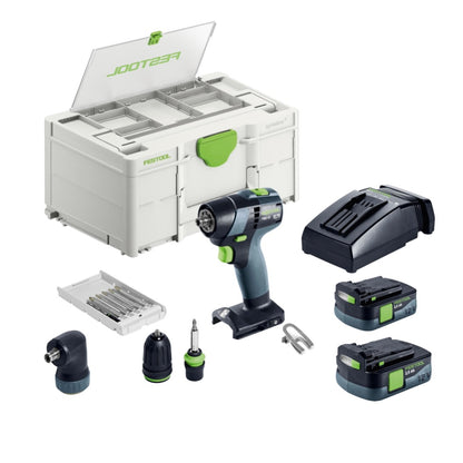 Festool TXS 12 2,5 set perceuse-visseuse sans fil 12 V 30 Nm sans balais (576874) + 2x batterie 2,5 Ah + chargeur + jeu d'embouts + systainer