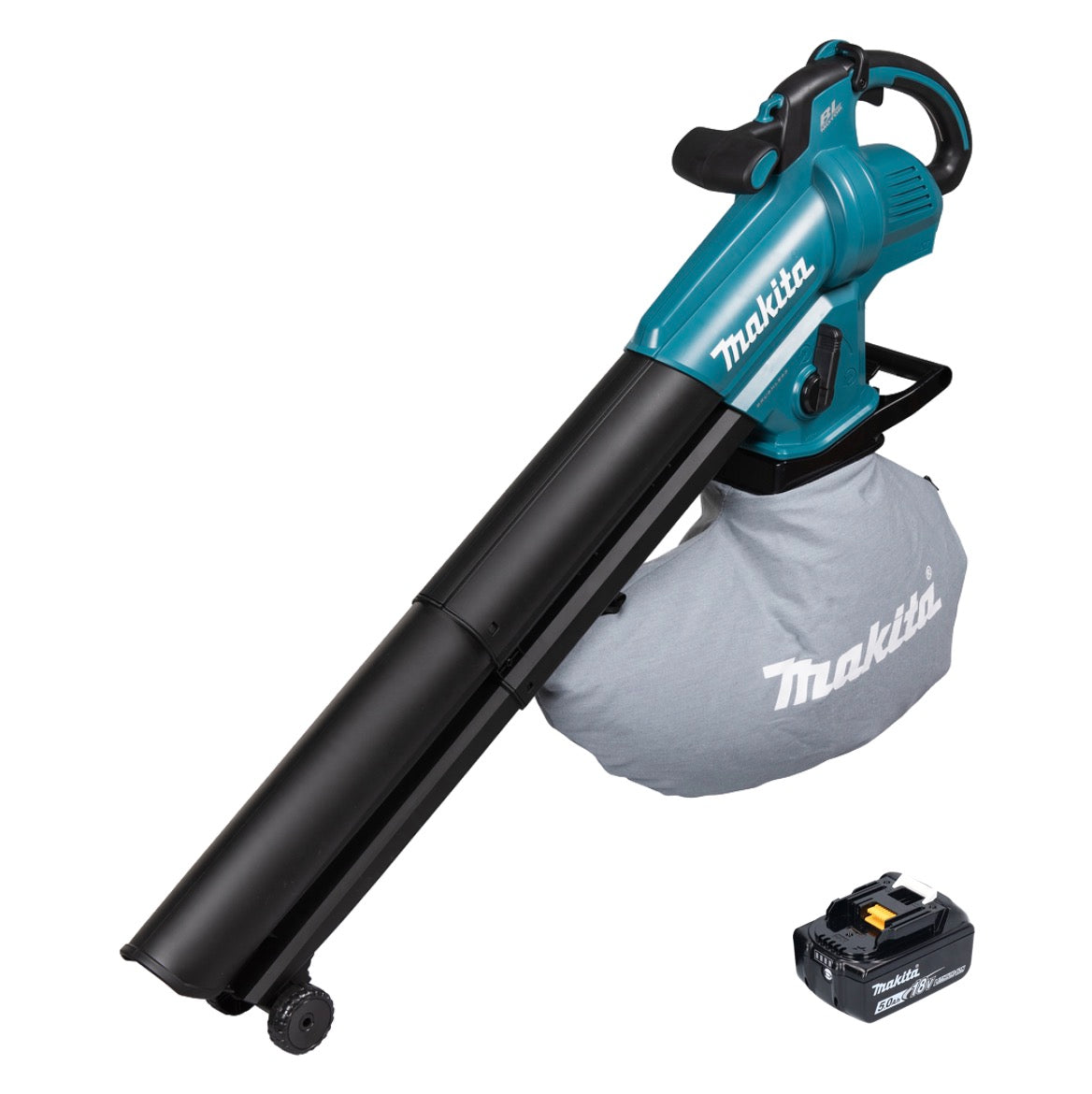 Souffleur et aspirateur à feuilles sur batterie Makita DUB 187 T 18 V sans balais + 1x batterie 5,0 Ah - sans chargeur