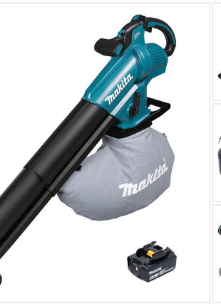 Souffleur et aspirateur à feuilles sur batterie Makita DUB 187 T 18 V sans balais + 1x batterie 5,0 Ah - sans chargeur